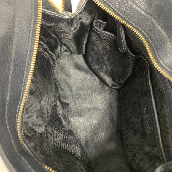 MICHAEL KORS Collins Stud Medium TwoTone Leather Satchel Shoulder Bag + Fob EUC - Picture 9 of 12